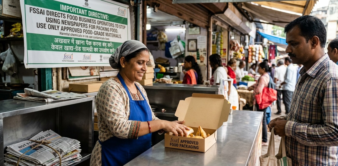 FSSAI Directs Food Business Operators to Stop Using Newspapers for Packing Food